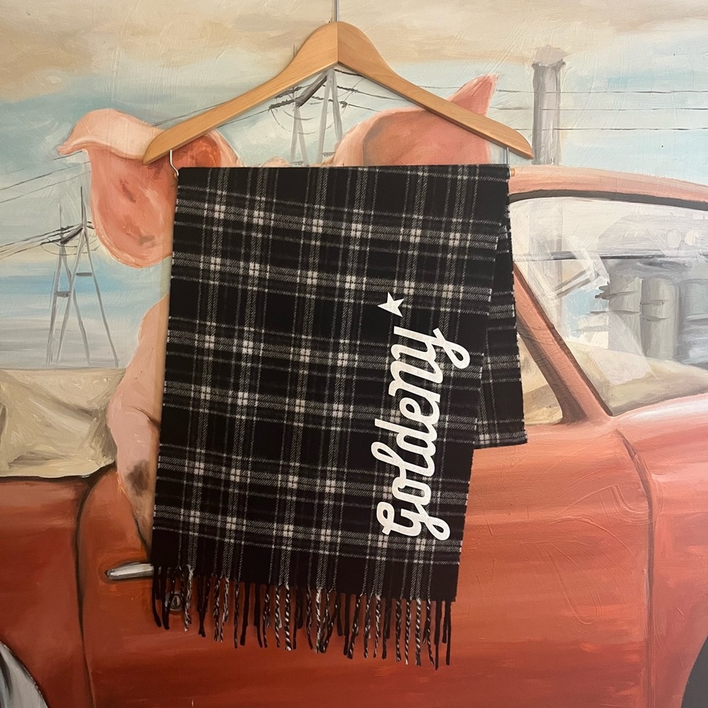 NWOT! Golden Goose Deluxe Brand Goldeny Plaid Scarf